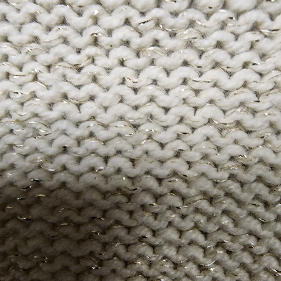 Chaps Beige Cable Knit Sweater with Glitter Size XL - Picture 7 of 9